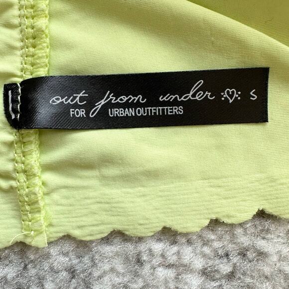Urban Outfitters Scalloped Lace Triangle Bralette Neon Yellow Green Size S - Picture 4 of 7